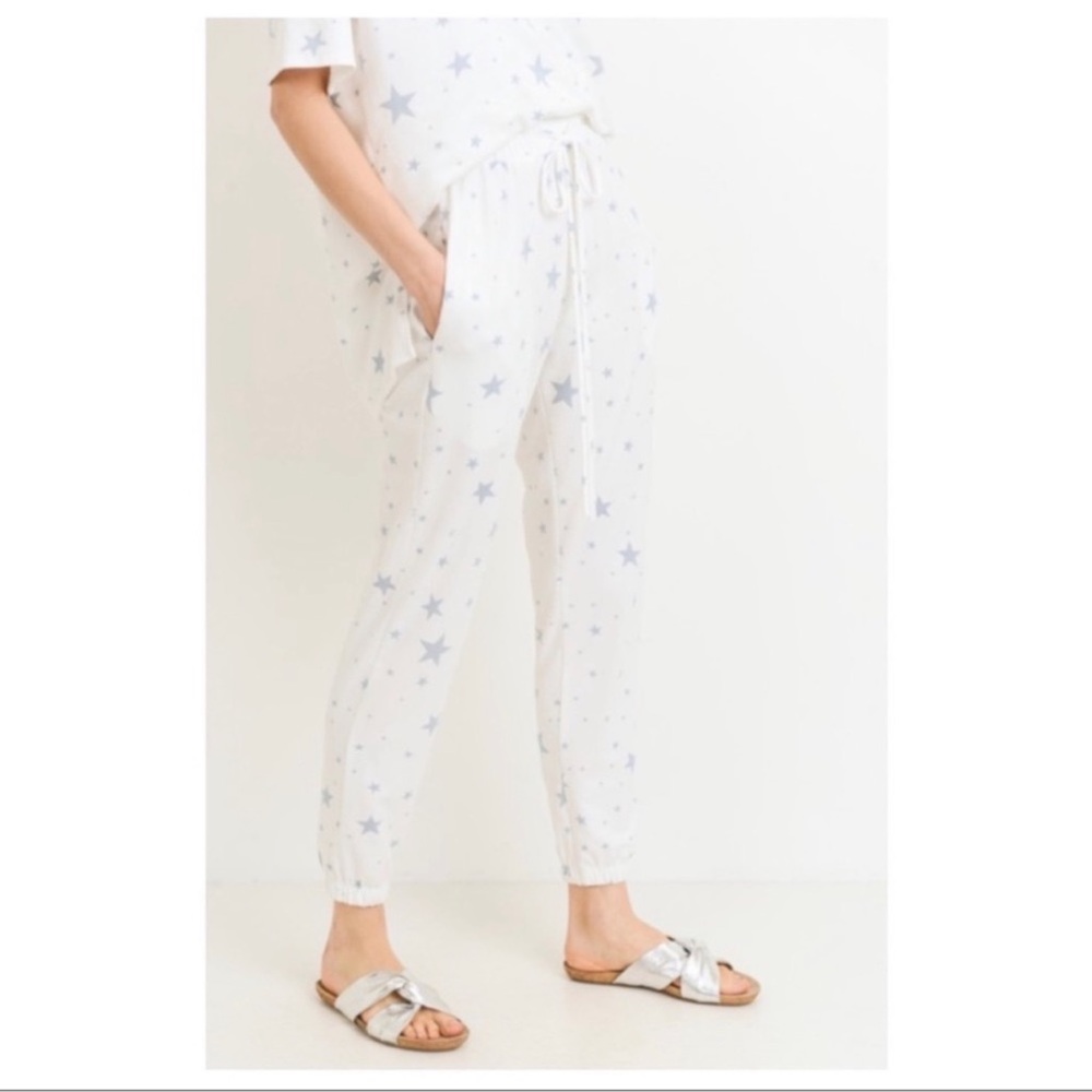 New Blue Star Ivory Lightweight Jogger Pants - Picture 3 of 4